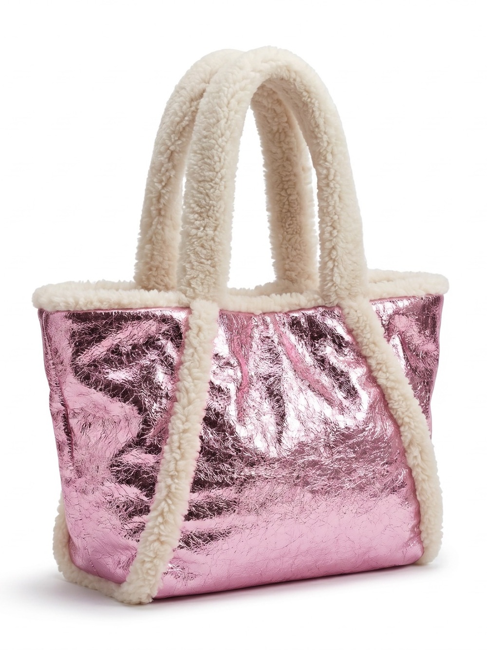 Skinnydip London Alexa metallic borg trim tote New without Tags